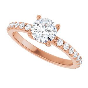 14K Rose Gold 6 mm Round Ring Mounting – image 8