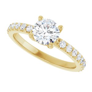 18K Yellow Gold 6 mm Round Ring Mounting – image 8