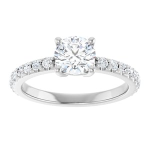18K White Gold 6 mm Round Ring Mounting – image 5