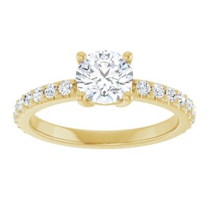 14K Yellow Gold 6 mm Round 1/3 CTW Natural Diamond Semi-Set Ring – image 5