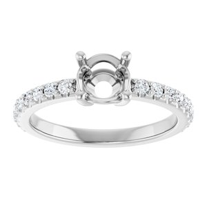 Platinum 6 mm Round 1/3 CTW Lab-Grown Diamond Semi-Set Ring – image 6
