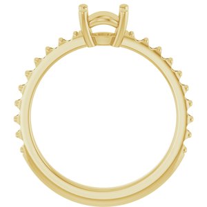 18K Yellow Gold 6 mm Round Ring Mounting – image 4