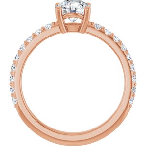 14K Rose Gold 6 mm Round 1/3 CTW Lab-Grown Diamond Semi-Set Ring – image 3