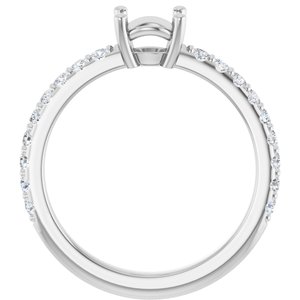 14K White Gold 6 mm Round 1/3 CTW Natural Diamond Semi-Set Ring – image 4