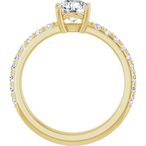 18K Yellow Gold 6 mm Round Ring Mounting – image 3