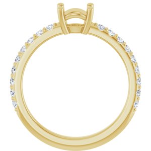 14K Yellow Gold 6 mm Round 1/3 CTW Natural Diamond Semi-Set Ring – image 4