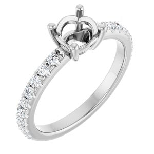 Platinum 6 mm Round 1/3 CTW Natural Diamond Semi-Set Ring – image 2