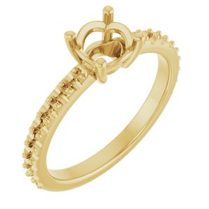 10K Yellow Gold 6 mm Round Ring Mounting – image 2