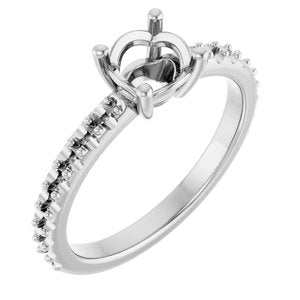 Sterling Silver 6 mm Round Ring Mounting – image 2
