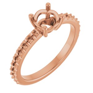 14K Rose Gold 6 mm Round Ring Mounting – image 2