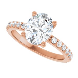 10K Rose Gold 9x7 mm Oval Ring Mounting – image 8