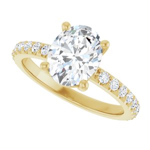 10K Yellow Gold 9x7 mm Oval Ring Mounting – image 8