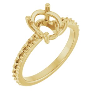 10K Yellow Gold 9x7 mm Oval Ring Mounting – image 2