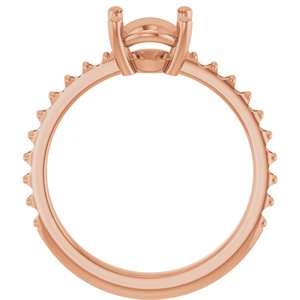 10K Rose Gold 9x7 mm Oval Ring Mounting – image 4