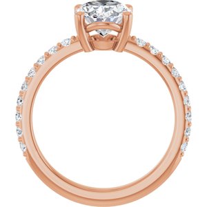 10K Rose Gold 9x7 mm Oval Ring Mounting – image 3