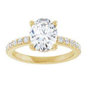 10K Yellow Gold 9x7 mm Oval Ring Mounting – image 5