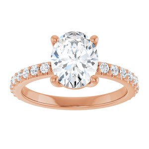 10K Rose Gold 9x7 mm Oval Ring Mounting – image 5