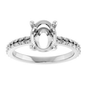 Platinum 9x7 mm Oval Ring Mounting – image 6