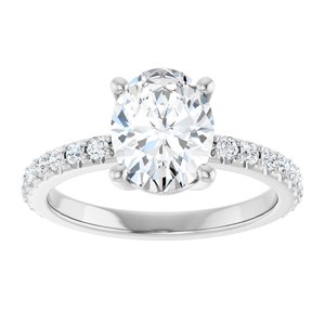 14K White Gold 9x7 mm Oval Ring Mounting – image 5