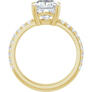 10K Yellow Gold 8 mm Cushion Ring Mounting – image 3