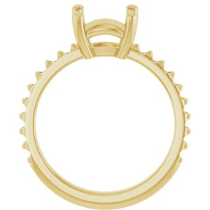 14K Yellow Gold 8 mm Cushion Ring Mounting – image 4