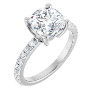 Continuum Sterling Silver 8 mm Cushion Ring Mounting
