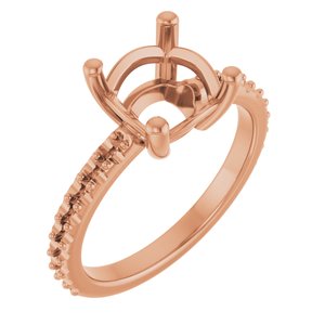 18K Rose Gold 8 mm Cushion Ring Mounting – image 2