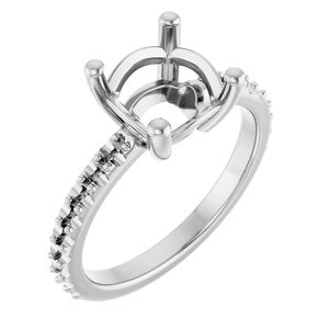 Platinum 8 mm Cushion Ring Mounting – image 2