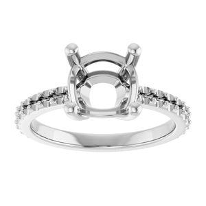 Continuum Sterling Silver 8 mm Cushion Ring Mounting – image 6