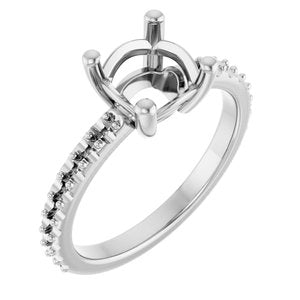 Continuum Sterling Silver 7 mm Cushion Ring Mounting – image 2