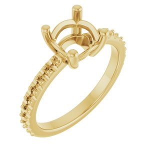 18K Yellow Gold 7 mm Cushion Ring Mounting – image 2