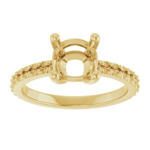 10K Yellow Gold 7 mm Cushion Ring Mounting – image 6