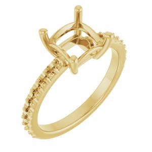 10K Yellow Gold 6.5 mm Square Ring Mounting – image 2