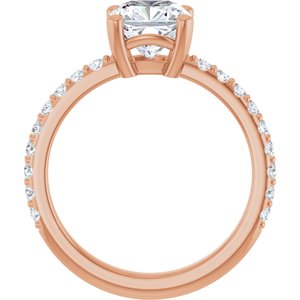 10K Rose Gold 7 mm Cushion Ring Mounting – image 3