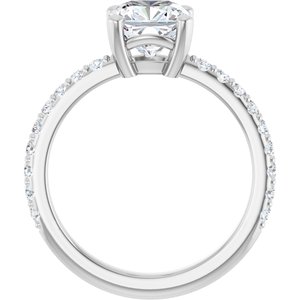 18K White Gold 7 mm Cushion Ring Mounting – image 3