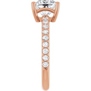 18K Rose Gold 6.5 mm Square Ring Mounting – image 7