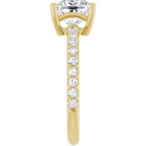 14K Yellow Gold 6.5 mm Square Ring Mounting – image 7