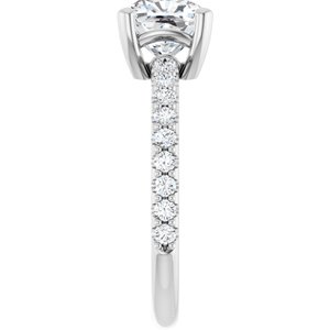 Continuum Sterling Silver 7 mm Cushion Ring Mounting – image 7