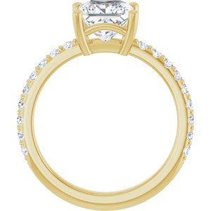 10K Yellow Gold 6.5 mm Square Ring Mounting – image 3