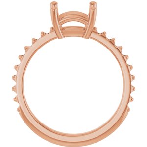 18K Rose Gold 6.5 mm Square Ring Mounting – image 4