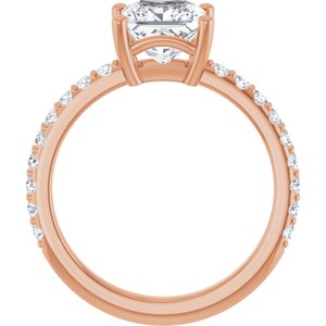 14K Rose Gold 6.5 mm Square Ring Mounting – image 3