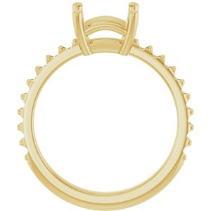 10K Yellow Gold 6.5 mm Square Ring Mounting – image 4
