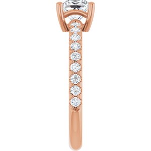 10K Rose Gold 5 mm Square Ring Mounting – image 7