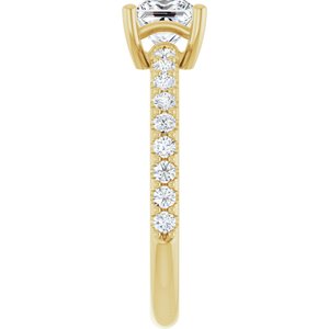 14K Yellow Gold 5 mm Square Ring Mounting – image 7