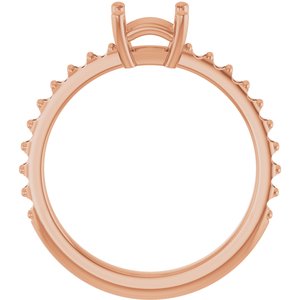 10K Rose Gold 5 mm Square Ring Mounting – image 4