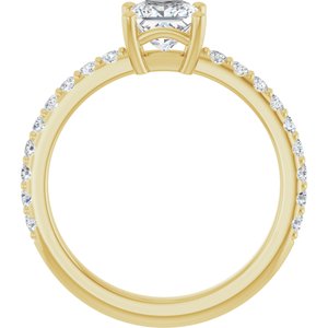 14K Yellow Gold 5 mm Square Ring Mounting – image 3