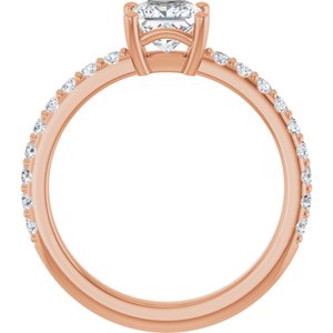 18K Rose Gold 5 mm Square Ring Mounting – image 3