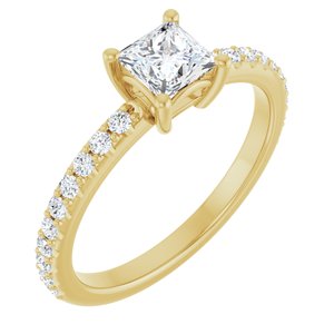 14K Yellow Gold 4.5 mm Square Ring Mounting