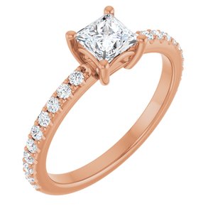 10K Rose Gold 4.5 mm Square Ring Mounting