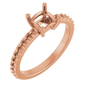 10K Rose Gold 5 mm Square Ring Mounting – image 2